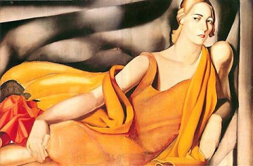 タマラ・デ・レンピッカ Painting - 黄色いドレスを着た女性 1929年 現代 タマラ・デ・レンピッカ